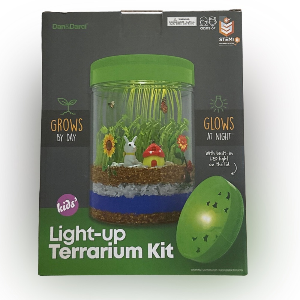 Dan & Darci Light-up Terrarium Kit for Kids - Science Kits, Gardening Gifts NEW - Picture 2 of 6